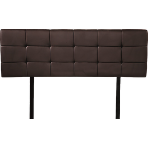 Mannus tufted bed head in brown for a double bed