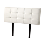 Mannus tufted bed head in white for a double bed