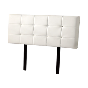 Mannus tufted bed head in white for a double bed