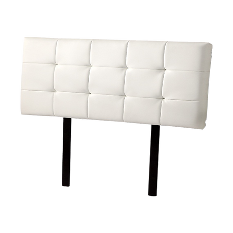 Mannus tufted bed head in white for a double bed