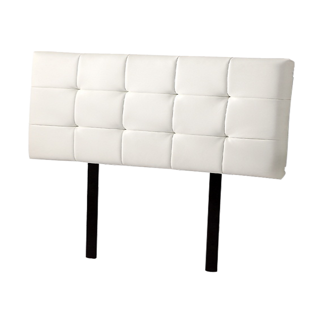 Mannus tufted bed head in white for a double bed