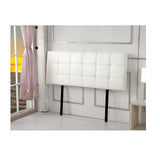 Mannus tufted bed head in white for a double bed