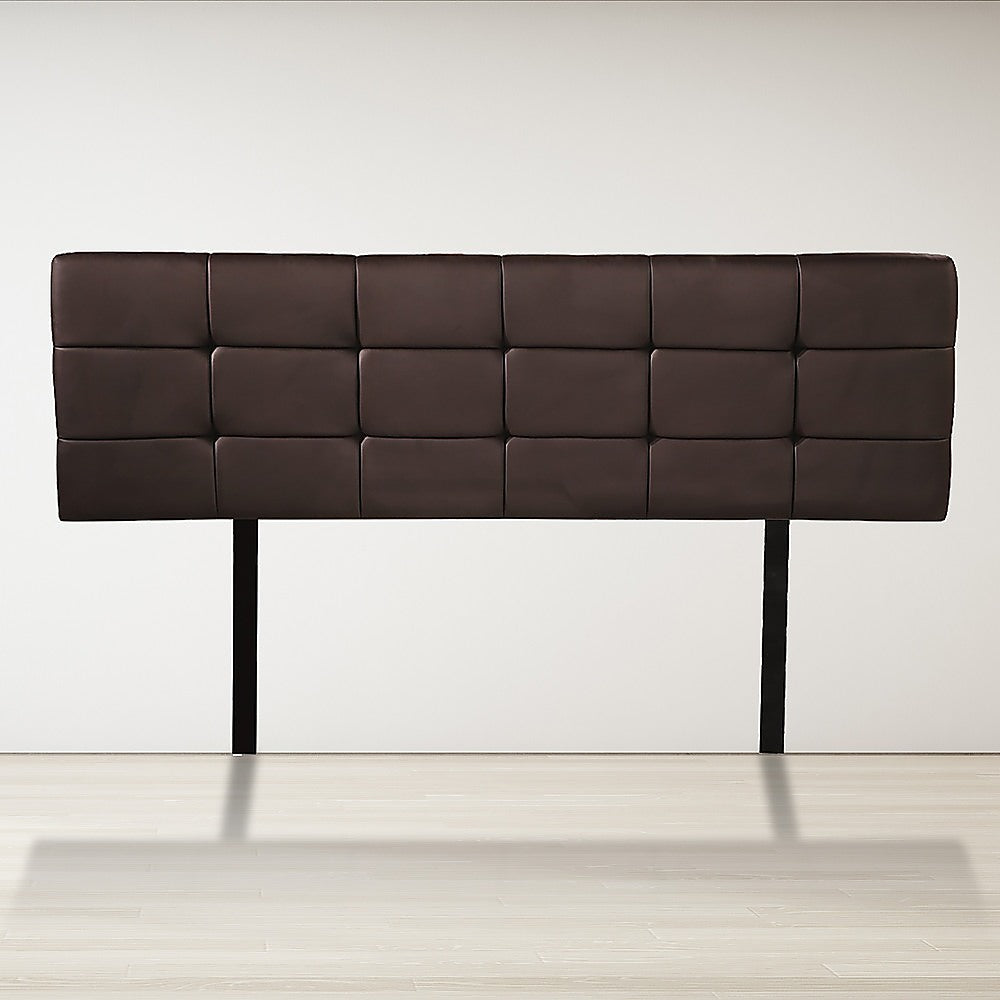 Mannus tufted bed head in brown for a queen bed
