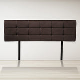 Mannus tufted bed head in brown for a queen bed