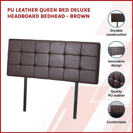 Mannus tufted bed head in brown for a queen bed