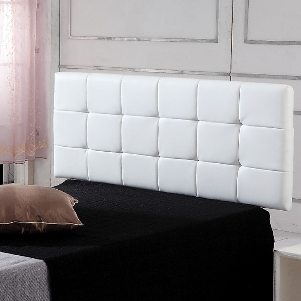Mannus tufted bed head in white for a queen bed