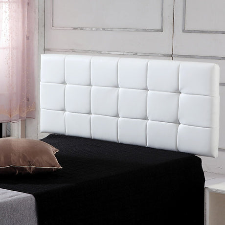 Mannus tufted bed head in white for a queen bed