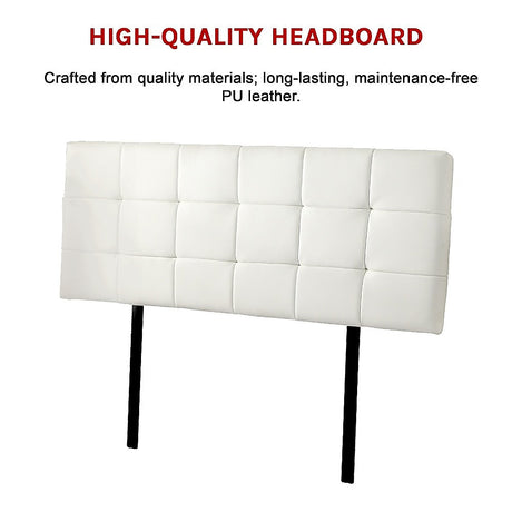 Mannus tufted bed head in white for a queen bed
