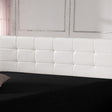 Mannus tufted bed head in white for a king bed