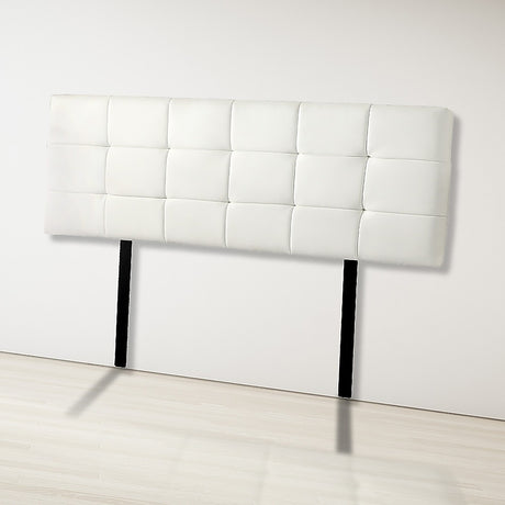 Mannus tufted bed head in white for a king bed
