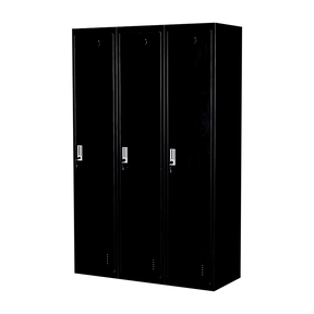 3-Door Side-by-Side Steel Storage Locker in Black - image 1