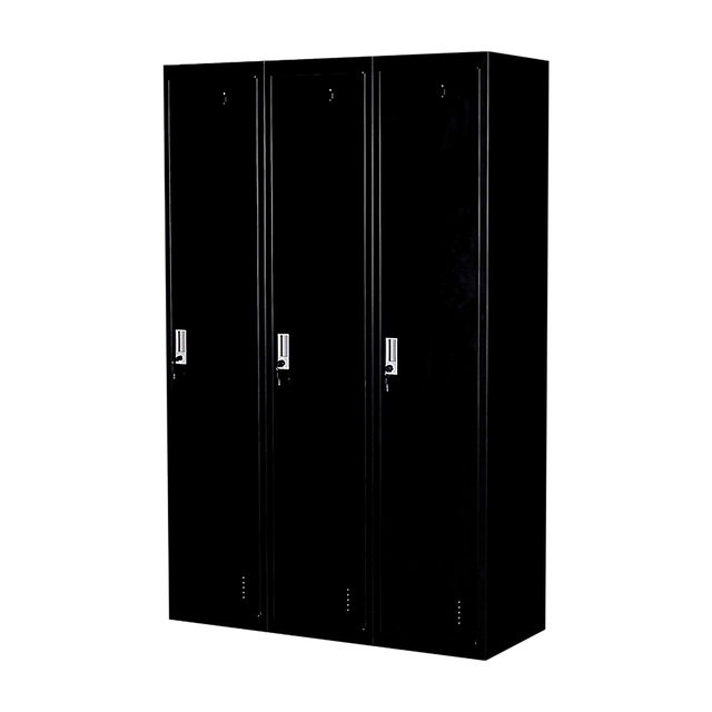 3-Door Side-by-Side Steel Storage Locker in Black - image 1