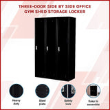 3-Door Side-by-Side Steel Storage Locker in Black - image 3