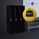3-Door Side-by-Side Steel Storage Locker in Black - image 5