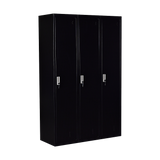 3-Door Side-by-Side Steel Storage Locker in Black - image 4