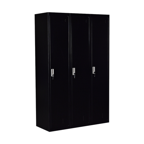 3-Door Side-by-Side Steel Storage Locker in Black - image 4