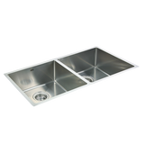 Handmade stainless steel double bowl kitchen sink 865x440mm