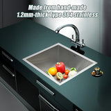 Handmade stainless steel kitchen and laundry sink 510x450mm