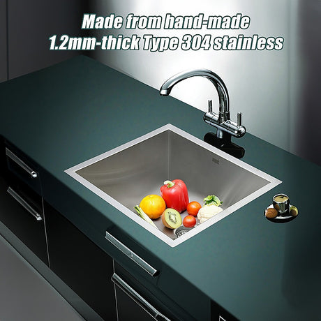 Handmade stainless steel kitchen and laundry sink 510x450mm