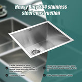 Handmade stainless steel kitchen and laundry sink 510x450mm