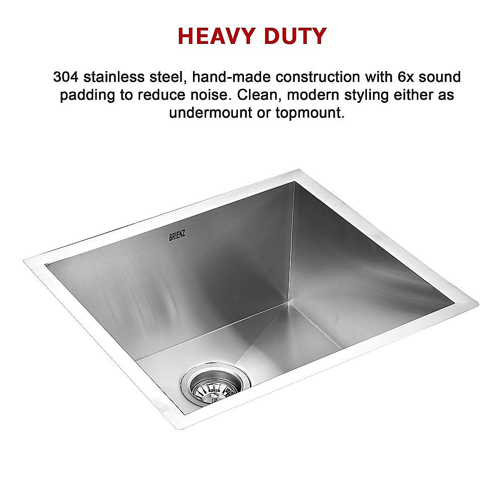 Handmade stainless steel kitchen and laundry sink 510x450mm