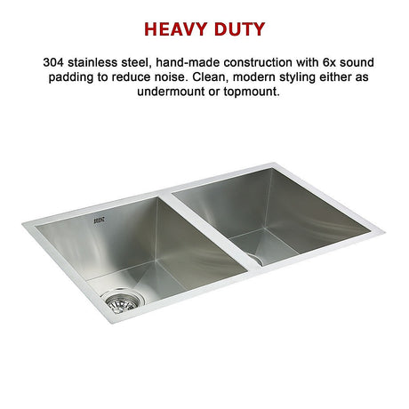 Handmade stainless steel kitchen sink 770x450mm