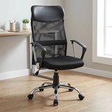 Lancelin black faux leather and mesh executive office chair, view 2