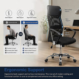 Lancelin black faux leather and mesh executive office chair, view 3