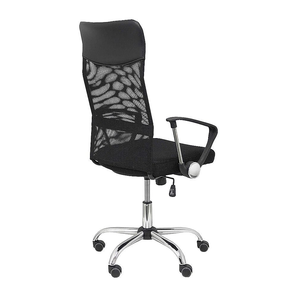 Lancelin black faux leather and mesh executive office chair, view 8