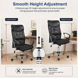 Lancelin black faux leather and mesh executive office chair, view 9
