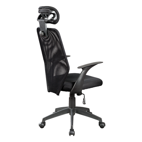 Ergonomic Black Mesh Office Chair with Integrated Headrest — Allure Home Collections