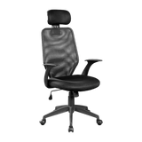 Ergonomic Black Mesh Office Chair with Integrated Headrest — Allure Home Collections
