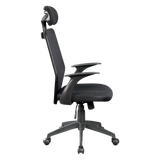 Ergonomic Black Mesh Office Chair with Integrated Headrest — Allure Home Collections