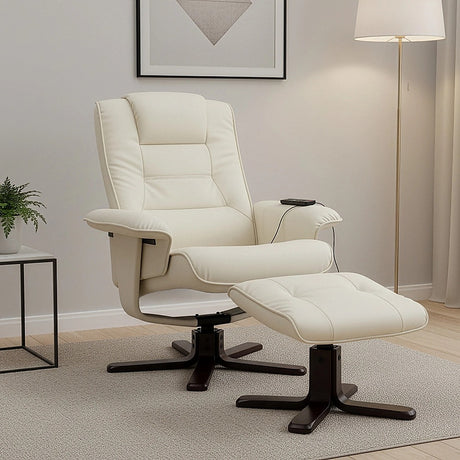 Yandoit Massage Recliner Chair, Cream
