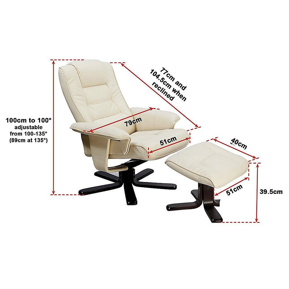 Yandoit Massage Recliner Chair, Cream