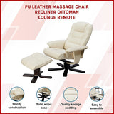 Yandoit Massage Recliner Chair, Cream