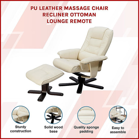 Yandoit Massage Recliner Chair, Cream