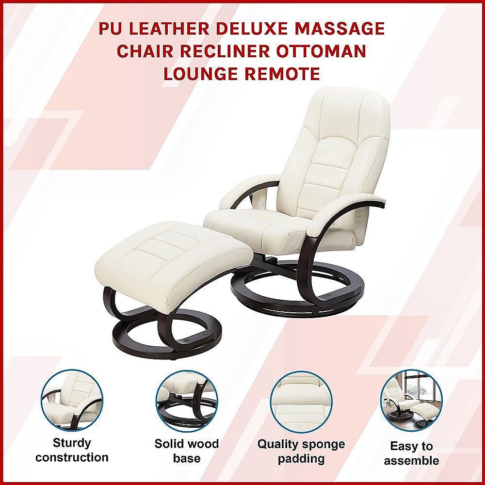 Musk Deluxe Massage Recliner Chair, Cream