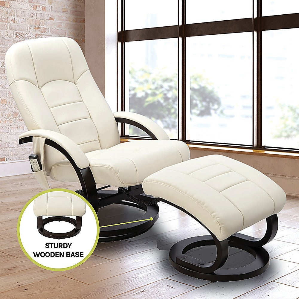 Musk Deluxe Massage Recliner Chair, Cream
