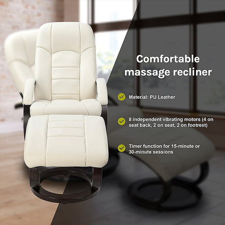 Musk Deluxe Massage Recliner Chair, Cream