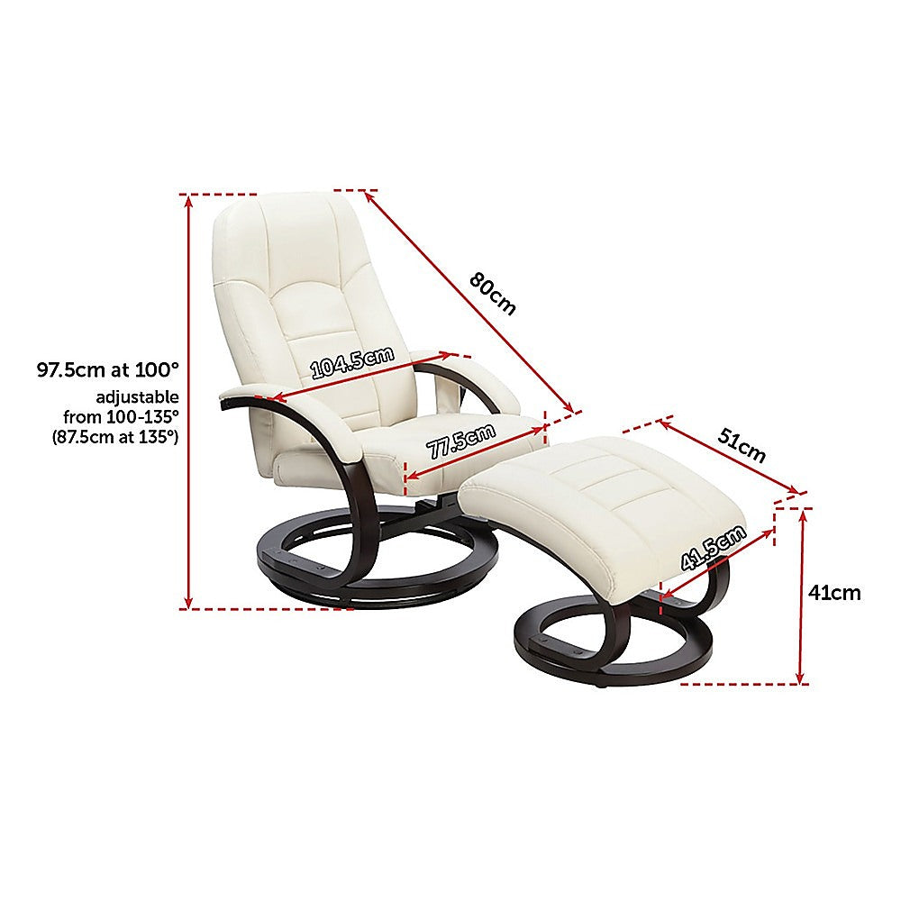 Musk Deluxe Massage Recliner Chair, Cream