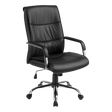 Gingin black faux leather executive office chair with chrome base