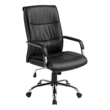Executive PU Leather Office Chair with Lumbar Support