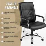 Executive PU Leather Office Chair with Lumbar Support