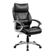 Katanning black faux leather executive office chair with neck cushion