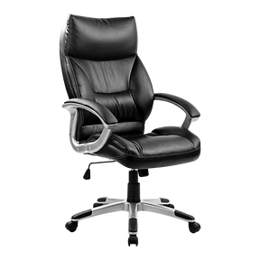 Katanning black faux leather executive office chair with neck cushion
