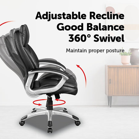 Executive PU Leather Office Chair - Black
