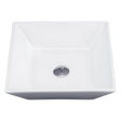 Square above counter ceramic basin in white, 41.5cm bench top basin