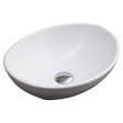 Oval above counter ceramic basin in white, 40x33cm bench top basin