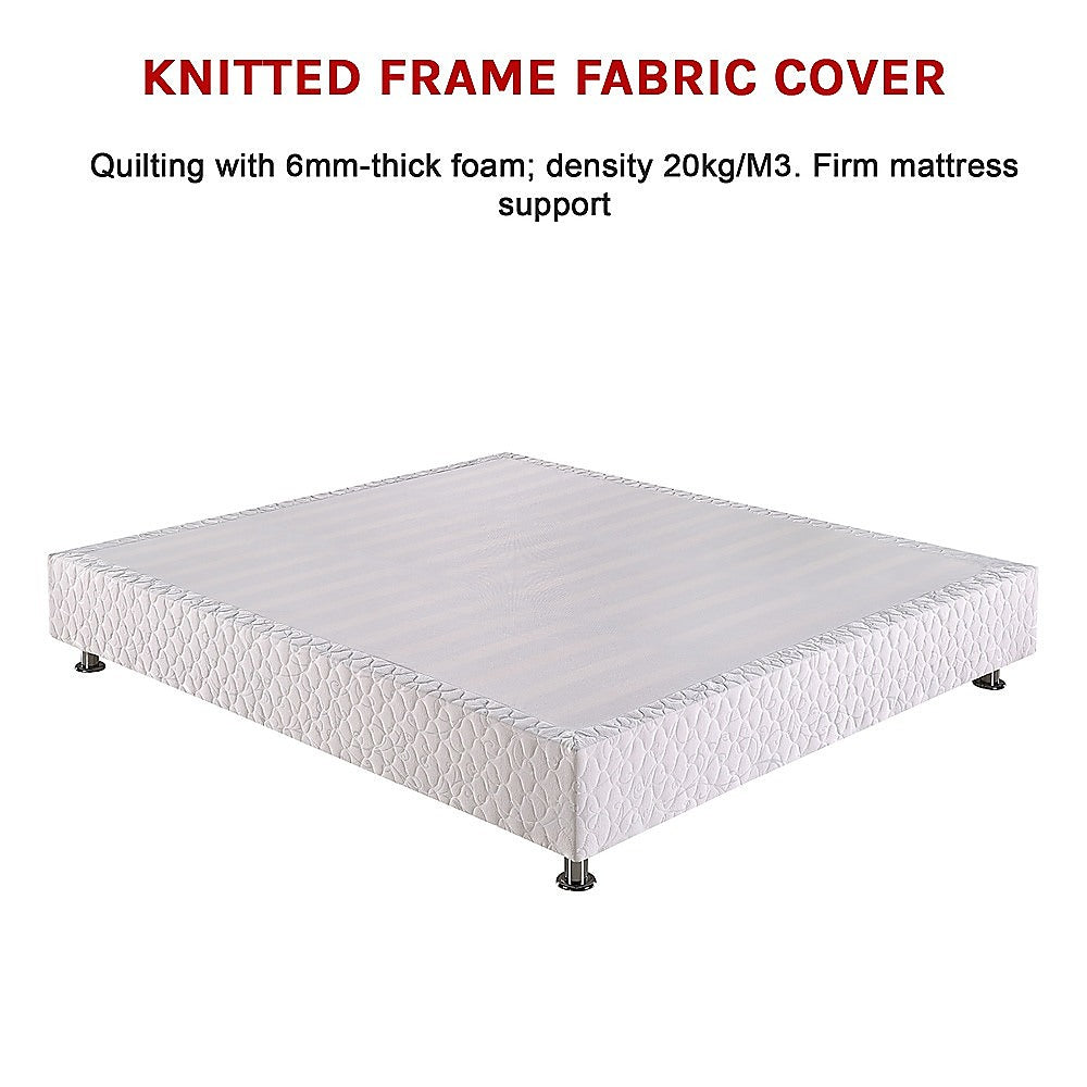 King bed ensemble frame base styled with bedding — Allure Home Collections